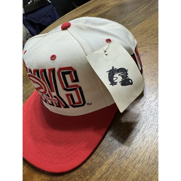 VINTAGE‎ Atlanta Hawks Hat Snapback Cap Poly Wool 90s AJD NBA Retro NWT - Picture 7 of 14